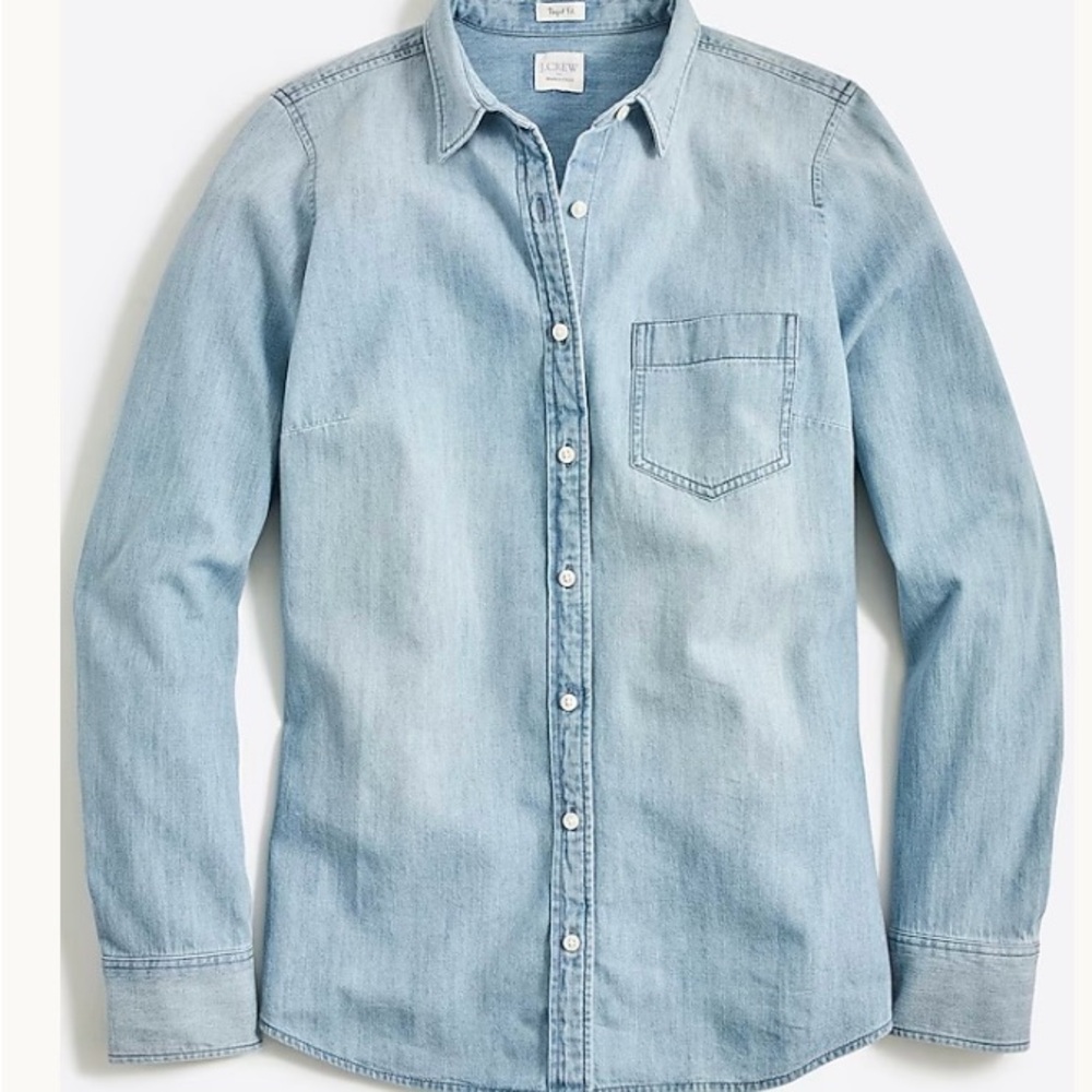 J. Crew Light Blue Denim Button Down Shirt - Size XXS